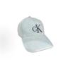 Calvin Klein  Allover Print Denim Baseball Cap, Large Contrast CK Monogram Embroidery Curved Brim Light Wash Vintage Casual Sun Hat 4G5048G-LHL