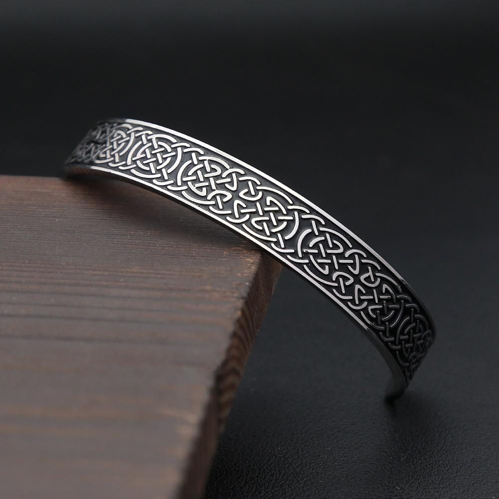 Nordic Retro Viking 304 Stainless Steel Bracelets For Men Women Fashion Creative Cuff Bangles Couple Jewelry Gifts