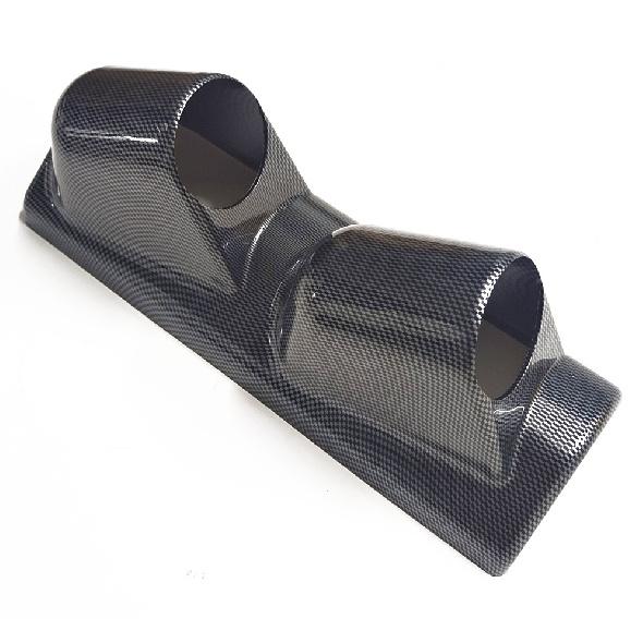 1PC 2" 52mm Left Driver Carbon Fiber Look A Pillar Pod Dual Hole Gauge Holder US