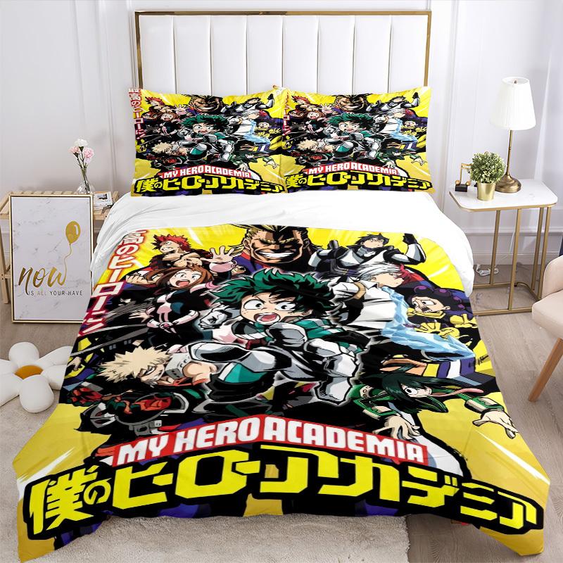 My Hero Academia Bedding Set Comforter Cover Gift for Bedroom,Includes 1 Cover and 2 Pillowcases, No InsertB266