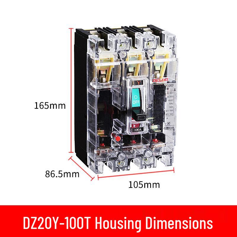 DELIXI DZ20Y-630T/3300 630A 3P Transparent Circuit Breaker Main Switch