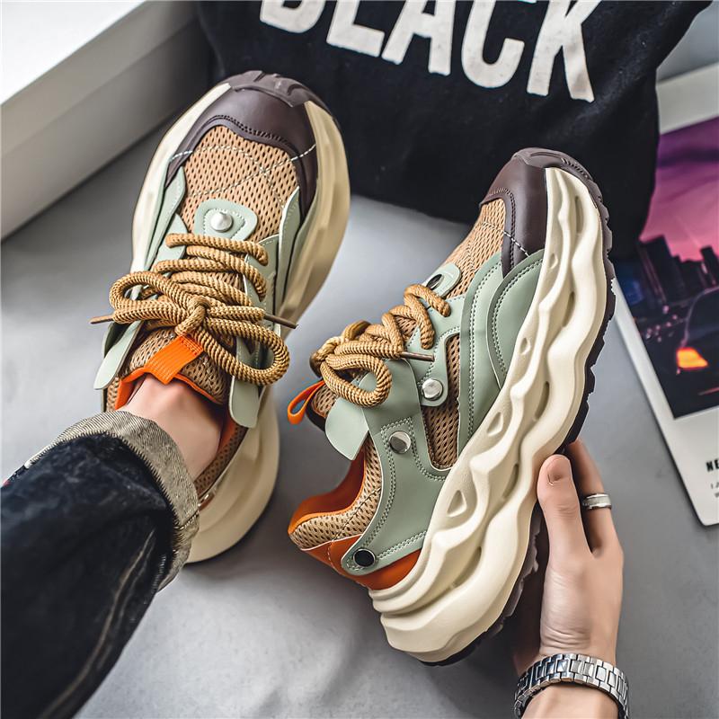 Оригинальные мужские модные кроссовки с дышащей сеткой на платформе мужские кроссовки на шнуровке в стиле хип-хоп повседневные мужские кроссовки Zapatillas De Hombre
