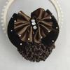 1Pcs Bowknot Net Bun Hair Cover Satin Bow Elastic Hairnet Durable Bun Crochet Net  Hair Accessories