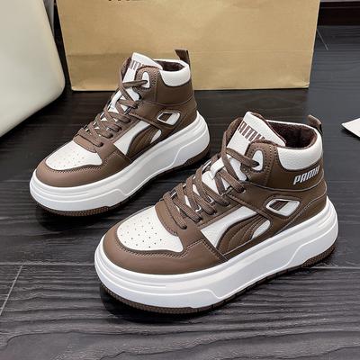 Модные женские туфли с хлопковой подкладкой Новые зимние повседневные кроссовки на платформе для женщин Модная дизайнерская обувь Кроссовки на шнуровке с массивной подошвой