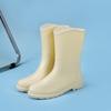 Модная женская дождевая обувь, дождевые сапоги средней высоты, утолщенная нескользящая водонепроницаемая обувь для воды и универсальные водонепроницаемые резиновые сапоги