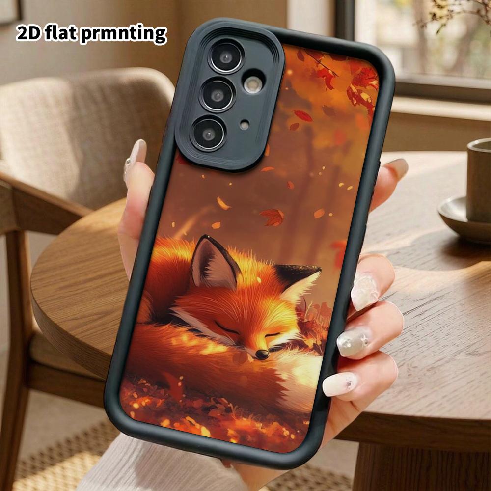 Чехол для телефона: 2D плотный защитный чехол-книжка для Samsung Galaxy A34 A35 M05 M06 S20 S22 S21 FE Plus 5G, спящий красный лис, Рождественский и Хэллоуинский подарок