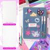 Denim Cover Notebook Binder A5 Size Y2K Kpop Loose Leaf Book With Pen Pocket 100 Sheets Line Grid DIY Diary Album