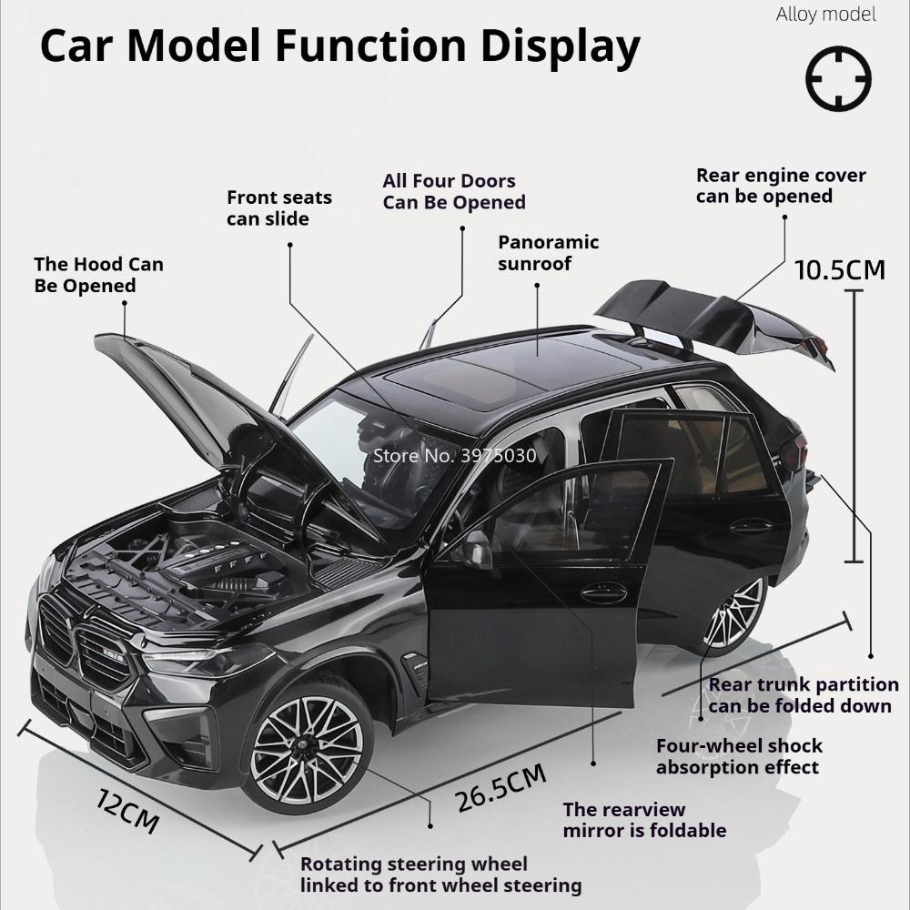 1:18 Литые Диски BMW X5M Модели Автомобилей Игрушечное Колесо Рулевое Управление Миниатюрные Транспортные Средства 6 Дверей Открываются Модель Автомобиля Мальчики Образовательные Игрушки