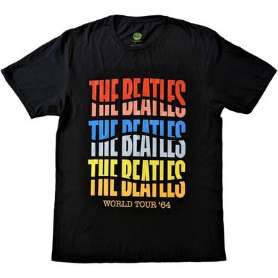 The Beatles Хлопковая футболка унисекс для взрослых World Tour 64 Wave