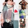 1PC Oversized Big Tartan Fall Wrap Long Plaid Blanket Women Winter Chunky