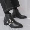 Men's Autumn/Winter Boots Designer's Casual Style Fashion Party Outdoor Street 38-46 Black High Top Leather Shoes Thick Soled
