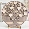 Wooden Family Tree Rustic Family Love Tabletop Sign Layered Heart Tree Ornament