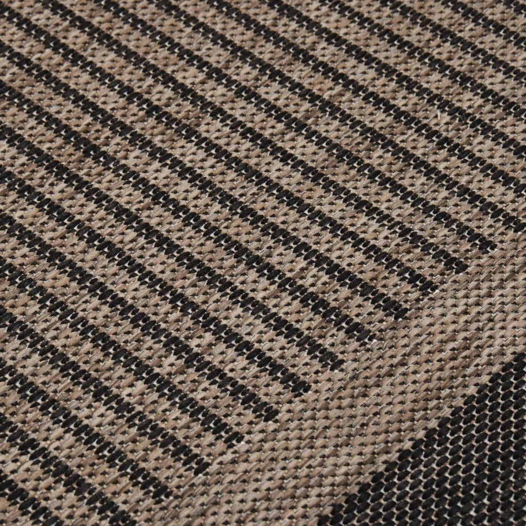 Dywan Zewnętrzny O Płaskim Splocie, 140X200 Cm, Ciemnobrązowy