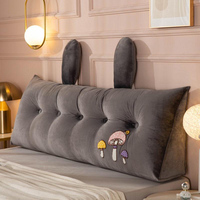 Большая треугольная прикроватная подушка с вышивкой, плюшевый чехол с наполнителем из пены с эффектом памяти, мягкая подушка размера King Queen