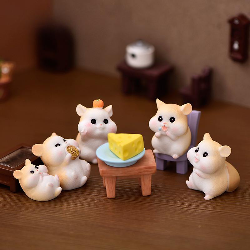 Resin Hamster Micro Landscape Miniature Figurines Model Craft Ornaments Desk