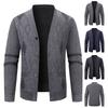 Men's V-neck Buttoned Loose Cardigan Sweater Long-sleeved Knitted Sweater Jacket