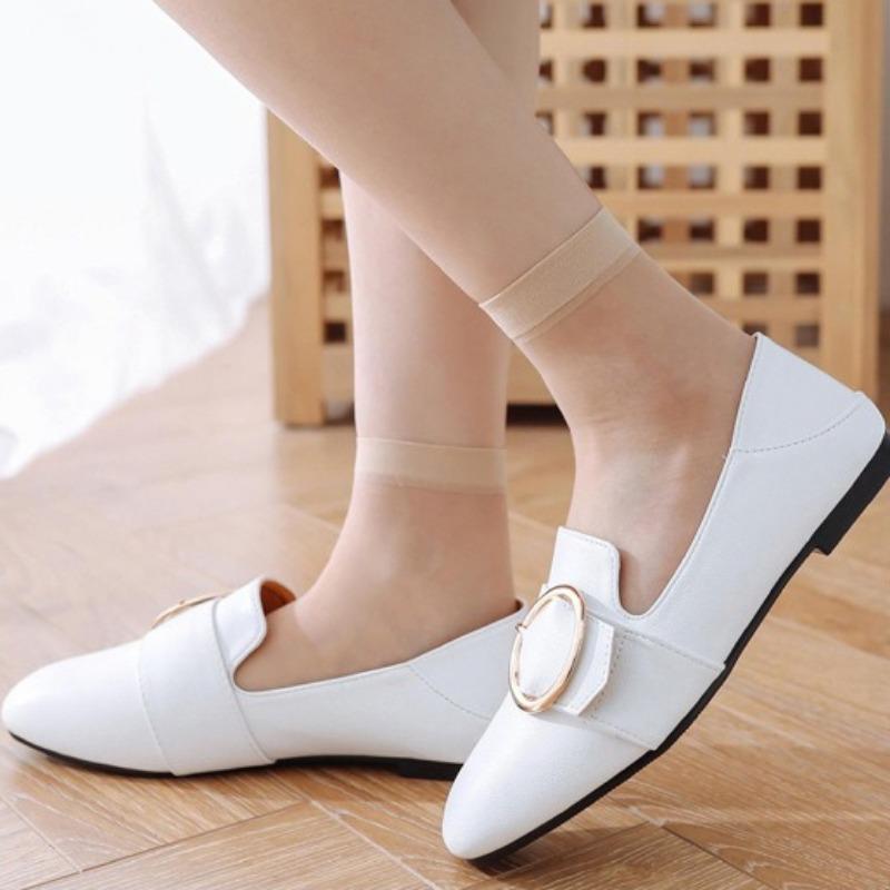 10 пар однотонных носков женские сексуальные эластичные шелковистые прозрачные тонкие короткие чулки женские повседневные носки до щиколотки