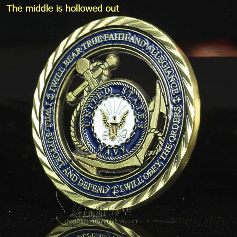 2 commemorative coins for the helmsman ship of the US Sniper Corps, gold-plated collectible coins, gold coins, tooth immortal teeth grinding coins