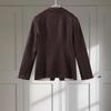 Темно-коричневая замшевая куртка с лацканами женская теплая с длинным рукавом повседневная верхняя одежда ретро британский стиль темпераментная куртка осень 2025