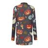 Женская мода, повседневный кардиган с принтом на Хэллоуин, средней длины, с длинными рукавами, пальто