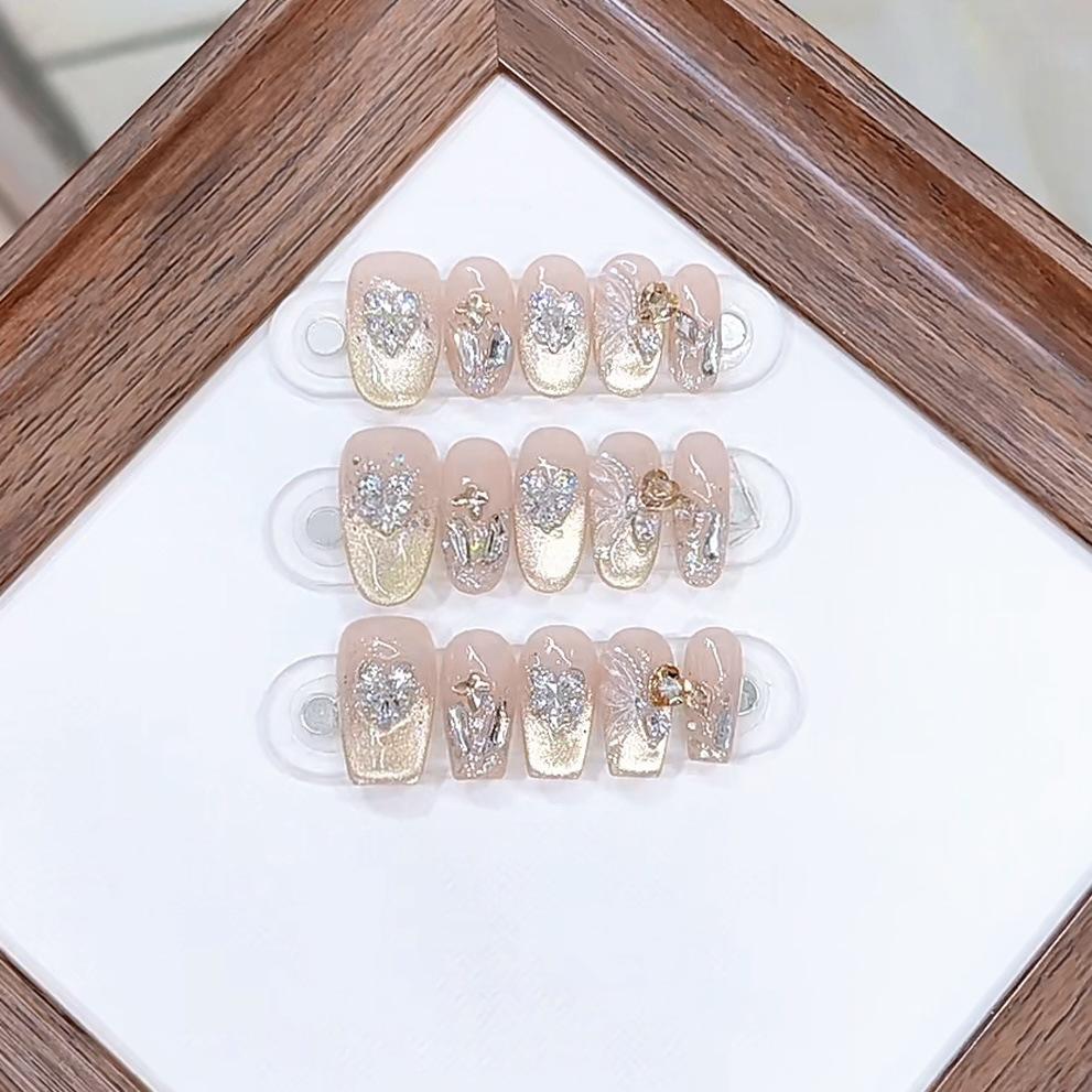 Ручной работы Циркон Любовь Весна и Лето Новинка Бабочка Танец Бабочки Звездная Пыль Кошачий Глаз Наклейка для Ногтей