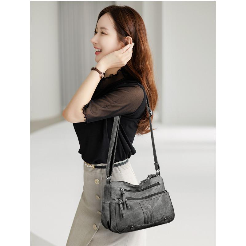 Женская легкая сумка кроссбоди с несколькими отделениями и регулируемым ремешком, повседневная наплечная сумка