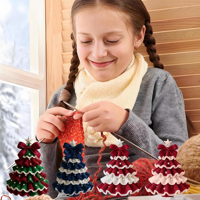 Набор для вязания крючком рождественской елки DIY Набор для рукоделия крючком Набор материалов для вязания для начинающих Рождественские украшения крючком