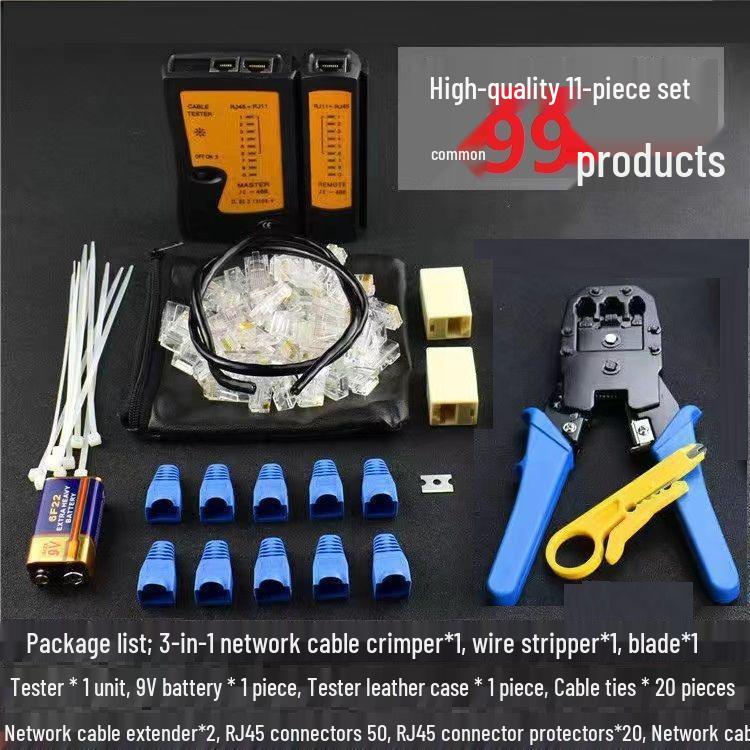 Professional Multifunctional Network Cable Crimper & Tester Set for Cat 5/6