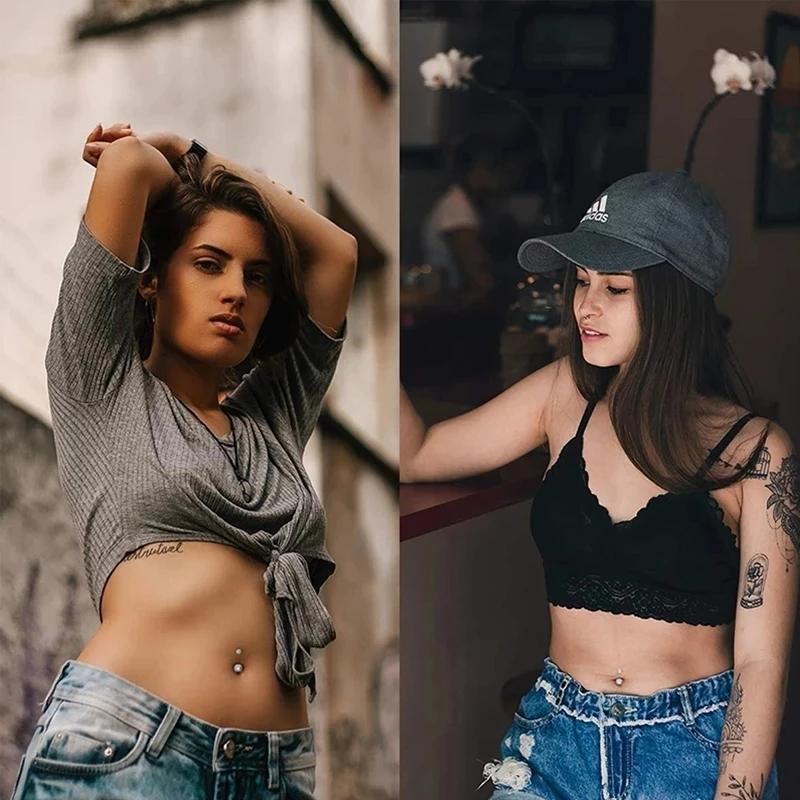 14G Кольца для пупка Нержавеющая сталь Кольца для пупка Жемчуг CZ Пирсинг Ювелирные изделия Штанга