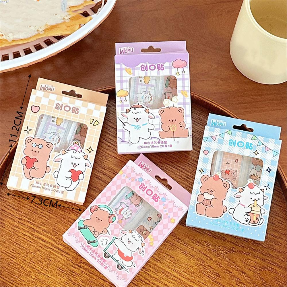 20 шт. дышащие милые мультяшные пластыри для гемостаза, клейкие повязки для улицы, портативные, первая помощь, экстренная помощь для детей