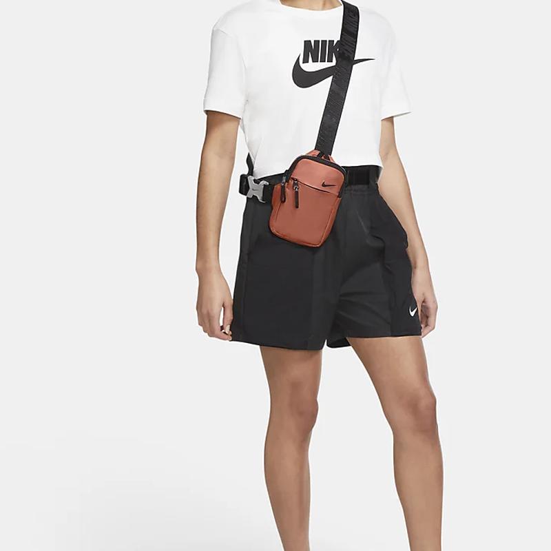 Nike Полиэстеровая сумка-слинг, поясная сумка обычная унисекс цвет травы/апельсиновая кожура, повседневная CV1064-842