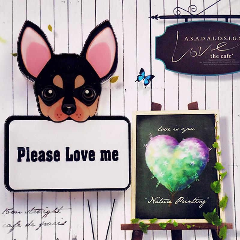 4-5 см популярный милый мультфильм акриловая собака домашнее украшение магнитная наклейка магнит на холодильник