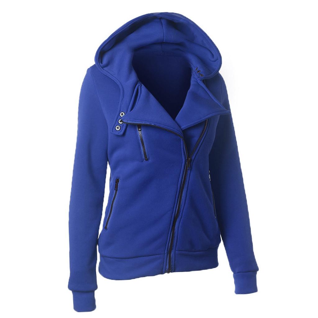 Women's Thermal Long Hoodie Zip Up Jacket Hooded Warm Coat Casual Jackets
