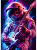Colorful Space Astronaut Skating Play Guitar Canvas Painting Poster Print Abstract Wall Art For Living Room Home Decor Cuadros
