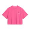 Футболка Li Ning Sport Lifestyle Series с надписью French Letter Print Short, свободная, с коротким рукавом и заниженной линией плеч, женские топы, ярко-розовый ATST810-2