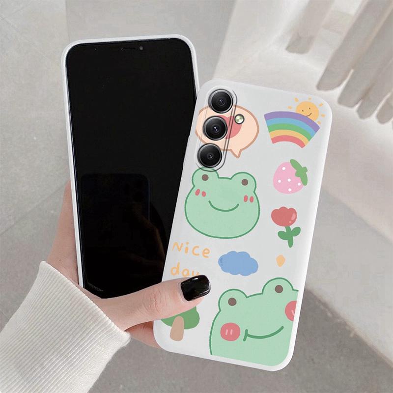 Мягкий силиконовый чехол с милым рисунком кота для Samsung A55 A35 M35 Xiaomi Redmi Note 13 Pro iPhone Huawei Honor Realme Camera Защитный противоударный чехол
