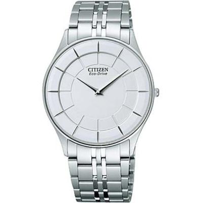 Мужская AR3010-65A (Часы CITIZEN STILETTO Eco-Drive) Круглые часы из серебристой нержавеющей стали, аналоговые