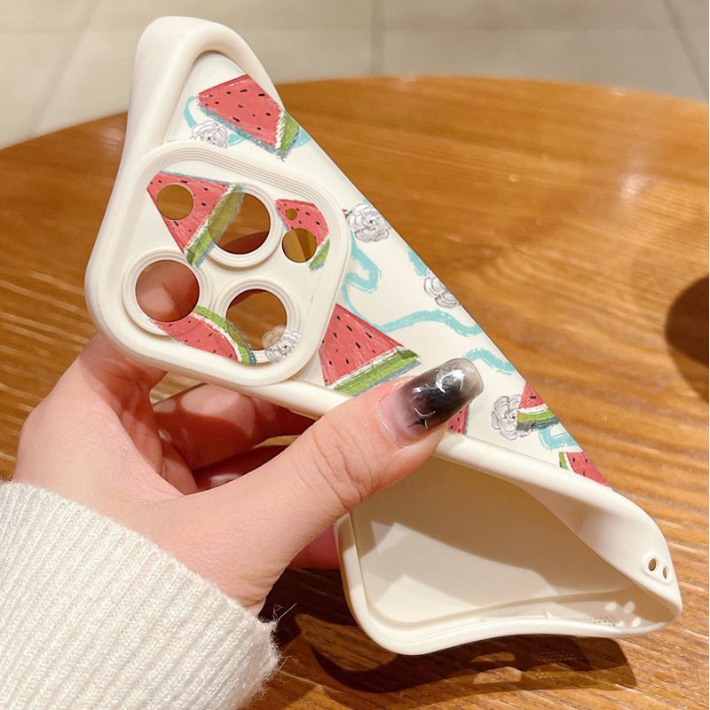 For iPhone 16 Pro Max Fruit Print Phone Case For iPhone 16e 15 14 13 12 Pro Max Plus 11 XR XS Watermelon Print Phone Case TPU Soft Shockproof Cover