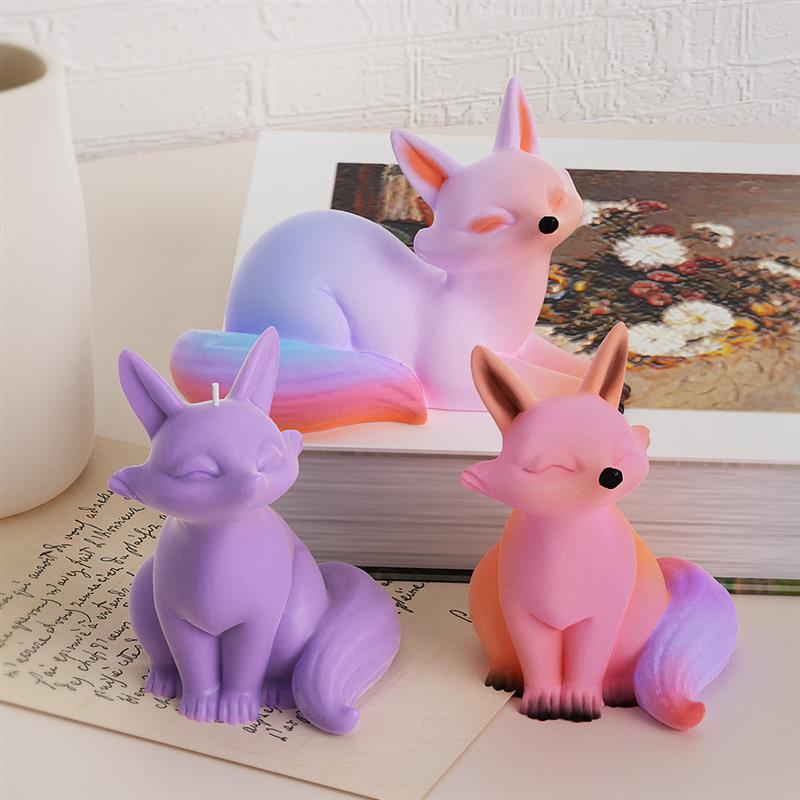 3D Stereo Fox Silicone Mold DIY Animal Shaped Candle Mold Gypsum Soap Candle Making Supplies Handmade Chocolate Cake Decoration