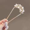 Fashion U-shaped Metal Shell Hair Clip Pins Women Girls Luxury Pearl Rhinestone Hairpins Hair Sticks Hair Styling Accessories