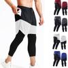 Men's Sports Pants 2-in-1 Running Cropped Active Pants Jogging Tights Cycling Gym Sportswear