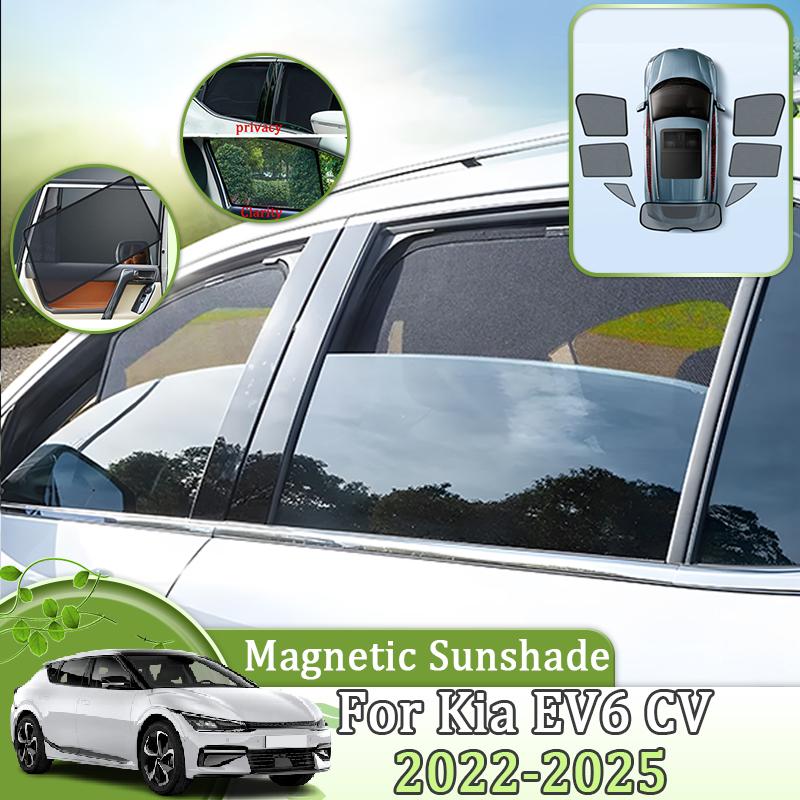 Magnetic Sunshade For Kia EV6 CV 2024 2025 Auto Windshield Side Window Car Mesh Sun Shades Heat ulation Accessories