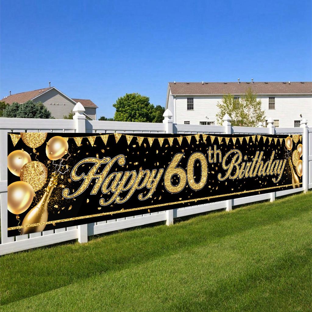 Баннер с золотым блеском, украшение на день рождения 18, 21, 60, 70 лет, баннер на день рождения, украшение на день рождения, золото, черный цвет
