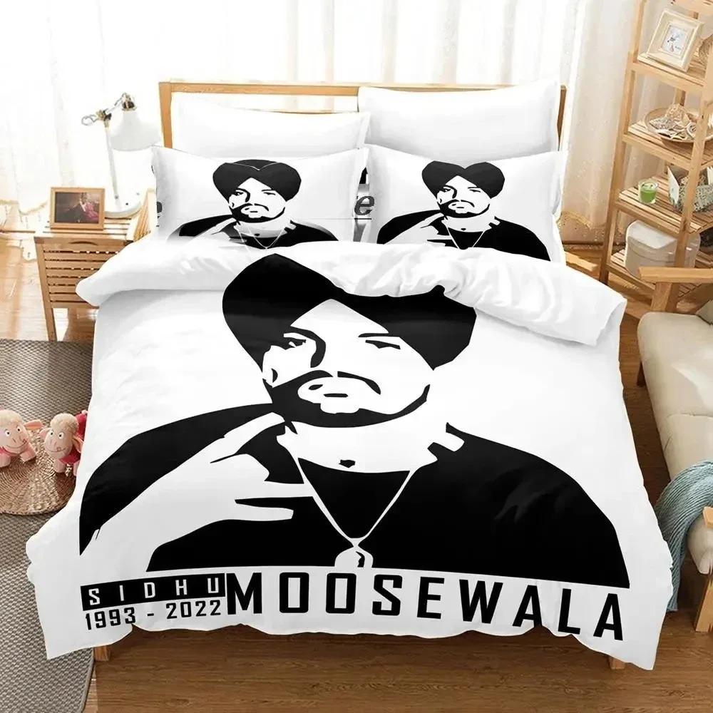 3D Print Sidhu Moose Wala Bedding Collection Duvet Cover Bed Collection Quilt Cover Pillowcase Comforter King Queen Size Boys Adult