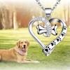 Cute Animal Dog Necklace Novel Pet Footprints Bone Heart Pendant Necklace Fancy Gifts Friends Trendy Jewelry for Women