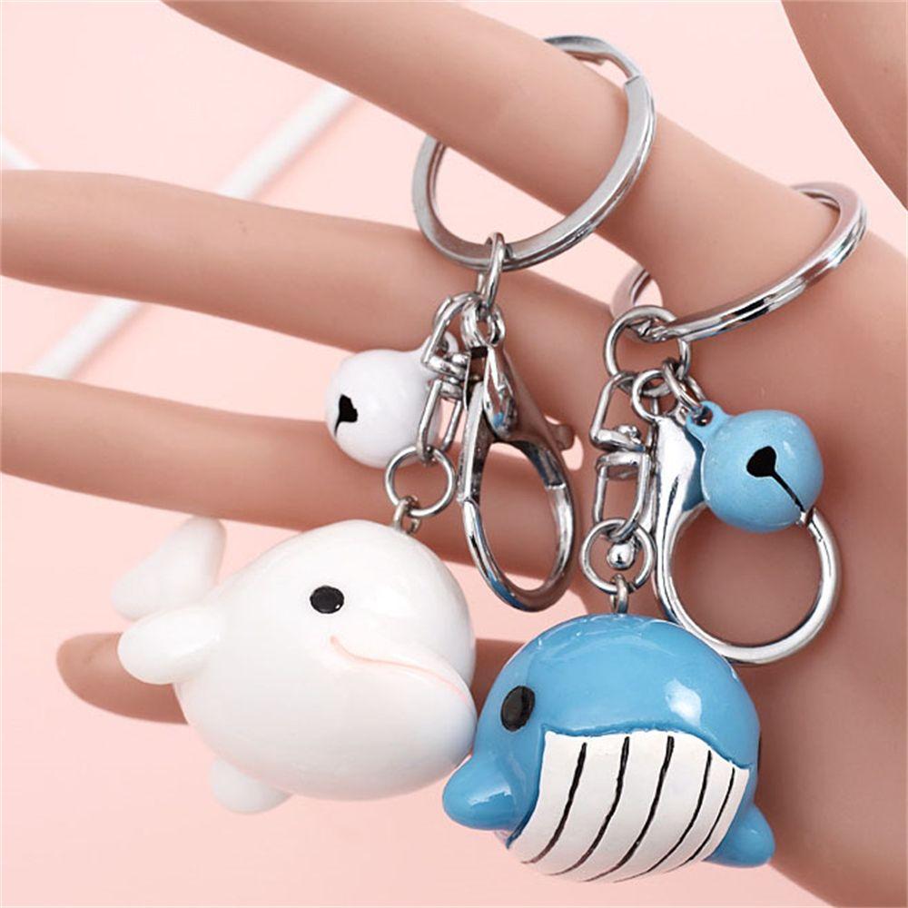 Charm Packaging Decoration Resin Car Key Ring Keys Holder Dolphin Blue Whale Keychain Bag Pendant