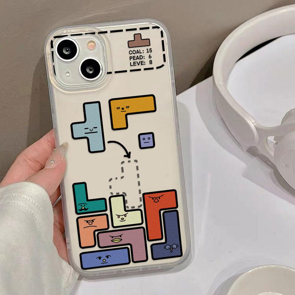 Чехол для iPhone17promax Apple 17 матовый с большим отверстием Tetris 16/15 противоударный 14