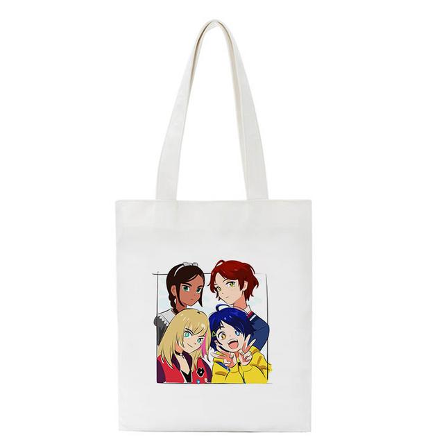 Kawaii сумка для покупок Wonder Egg Priority Ai Ohto с принтом аниме белая сумка-тоут женская сумка на плечо в стиле Харадзюку Холщовая сумка