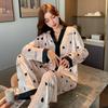 Пижама женская с принтом в виде сердца и букв, осенне-зимняя флисовая Y2k Chic Home Sleepwear, новая модная женская ночная рубашка