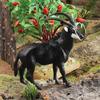 Simulated Animal Wild Antelope Elk Horned Horse Model Ornament Toy Children